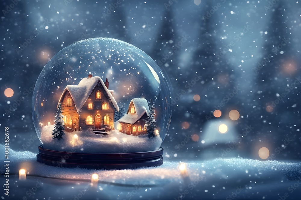 Fototapeta premium Nostalgic Christmas Snow Globe Charm