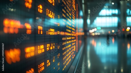 International departure flight board displaying times and gate information for travelers in an airport : Generative AI