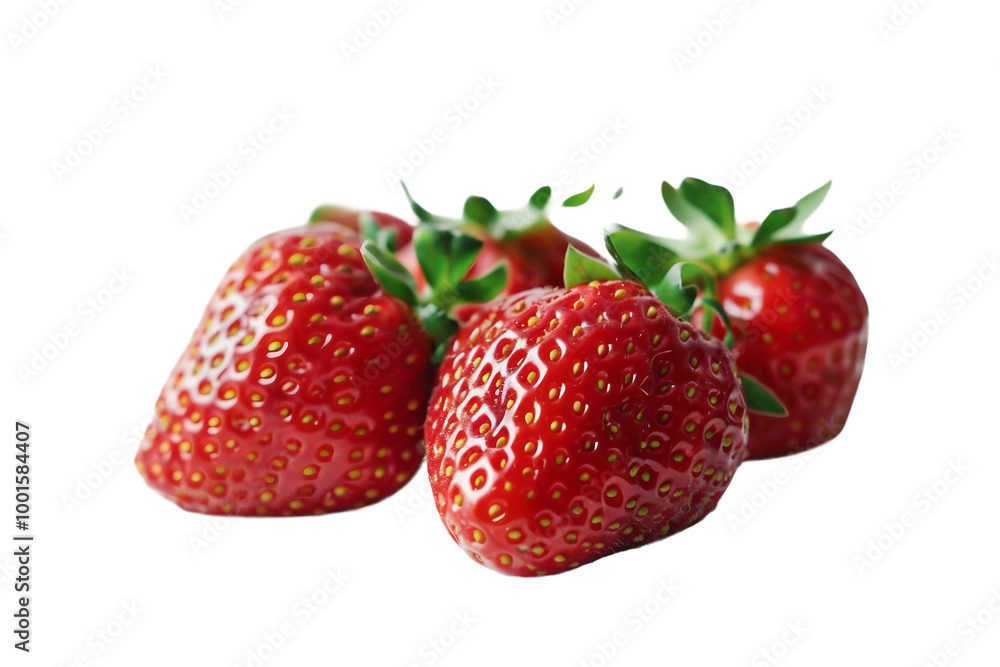 Plump Strawberries Ideal for Smoothies and Salads Isolated on Transparent Background Plump Strawberries Ideal for Smoothies and Salads Isolated on Transparent Background