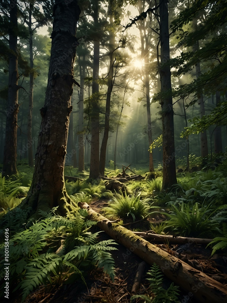 Forest landscape scene. Forest landscape scene.