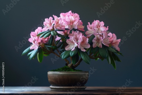 Wallpaper Mural A decorative potted plant with bright pink flowers sitting on a table, perfect for home decor or office use Torontodigital.ca