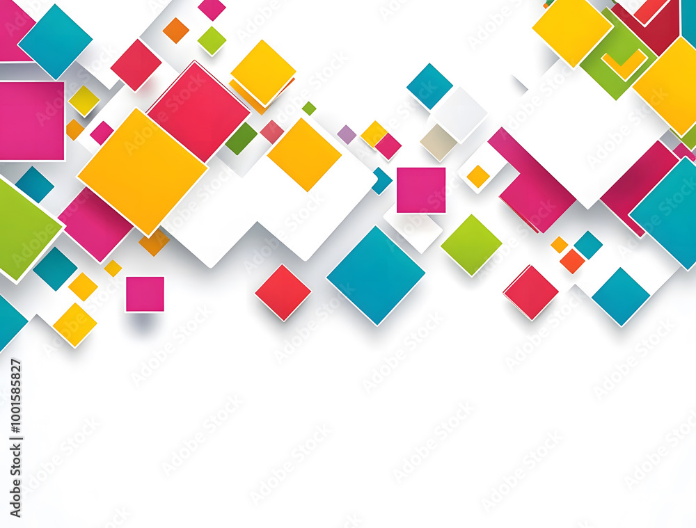 Colorful Abstract Geometric Shapes with Dynamic Square Patterns Colorful Abstract Geometric Shapes with Dynamic Square Patterns