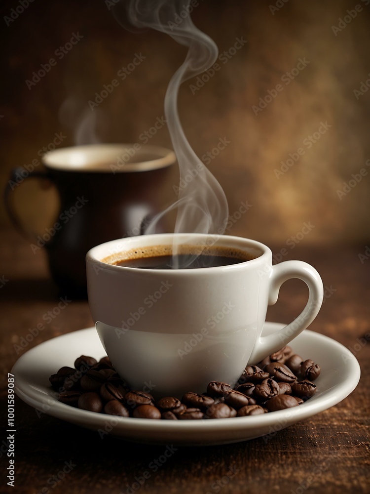 Freshly brewed coffee filling the air with aroma. Freshly brewed coffee filling the air with aroma.