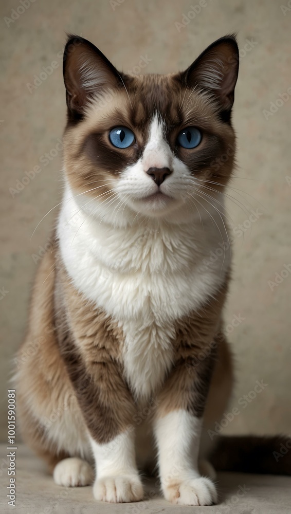 Full-body illustration of a Snowshoe cat breed. Full-body illustration of a Snowshoe cat breed.