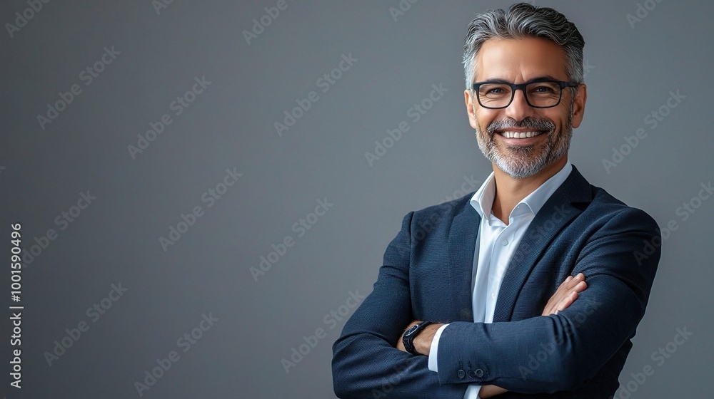 Smiling Businessman in Professional Attire Smiling Businessman in Professional Attire