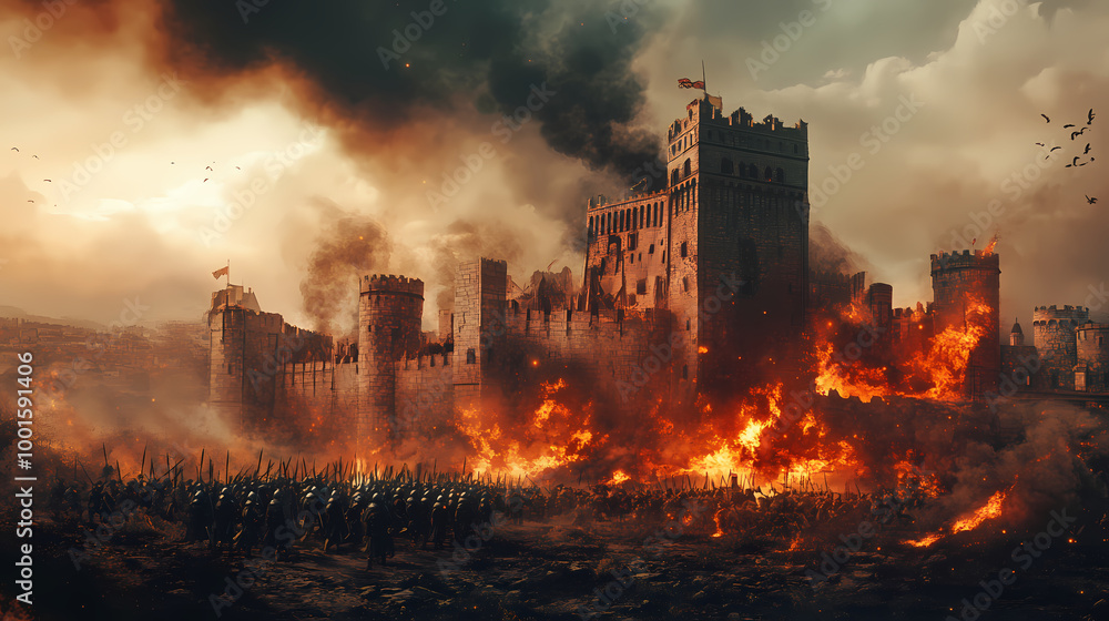 Naklejka premium fire in the forest