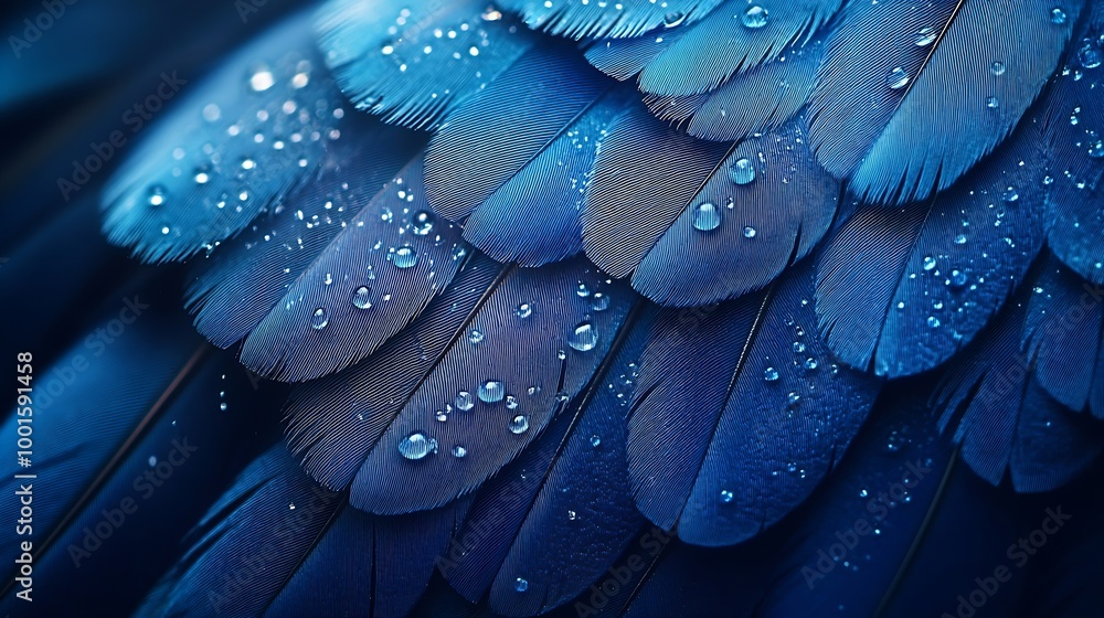 Obraz premium blue feather pigeon macro photo texture or background : Generative AI