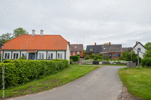 Houses on island of Nyord in Denmark