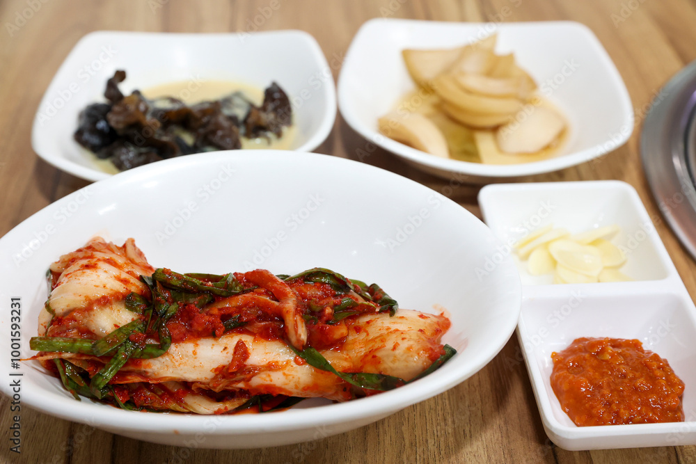 Korean traditional food. cabbage kimchi. side dish Korean traditional food. cabbage kimchi. side dish