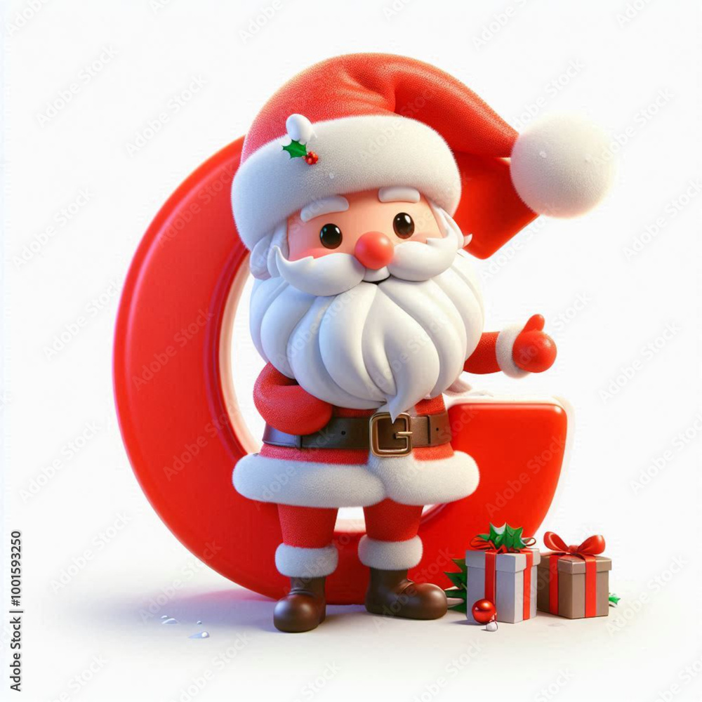 Letter G and Santa Claus. Generative AI