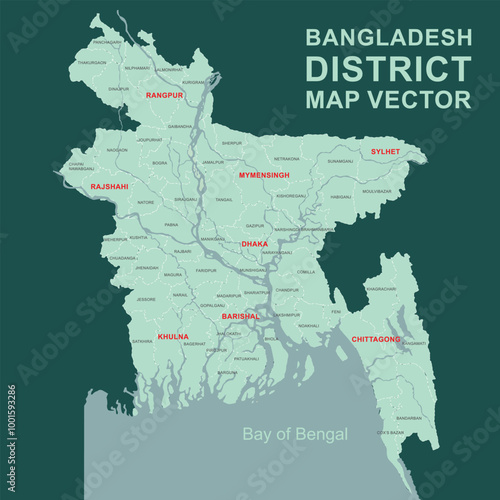 Bangladesh District Map Vector
