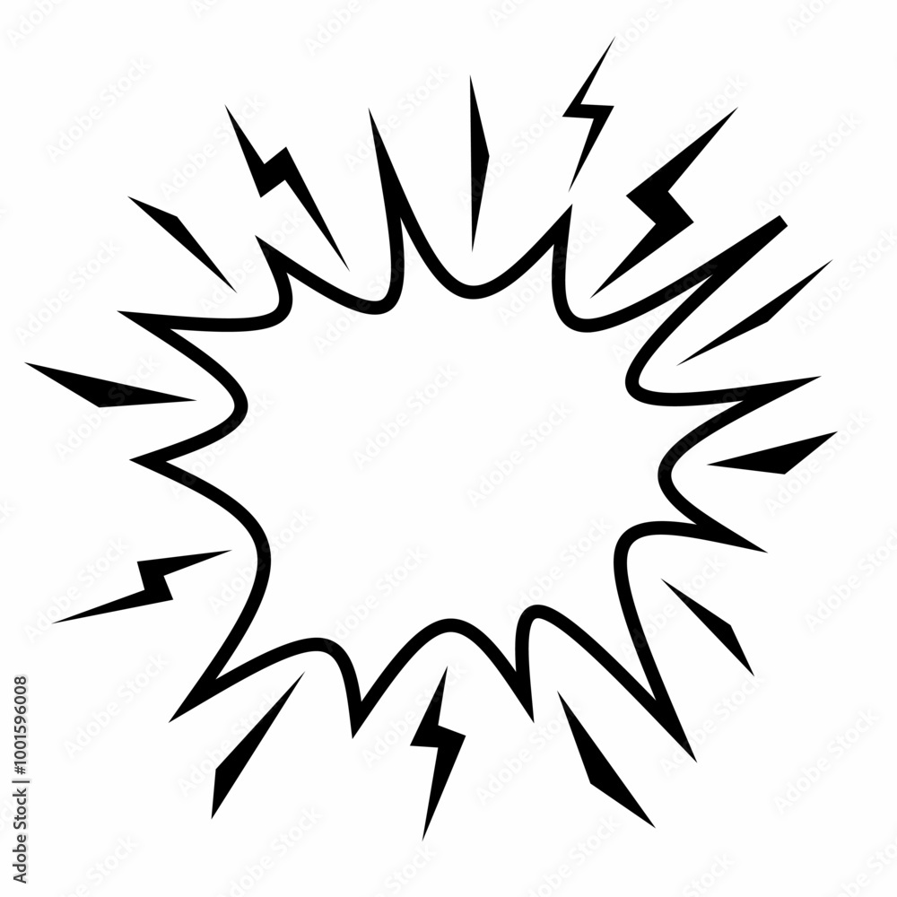 Fototapeta premium Abstract Explosion effect cartoon vector illustration black and white 