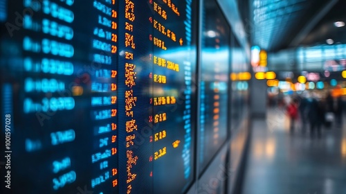 International departure flight board displaying times and gate information for travelers in an airport : Generative AI