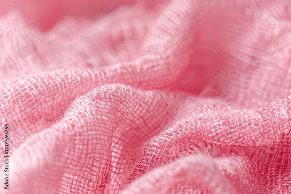 A pink fabric with a bunch of white threads, generative ai image A pink fabric with a bunch of white threads, generative ai image