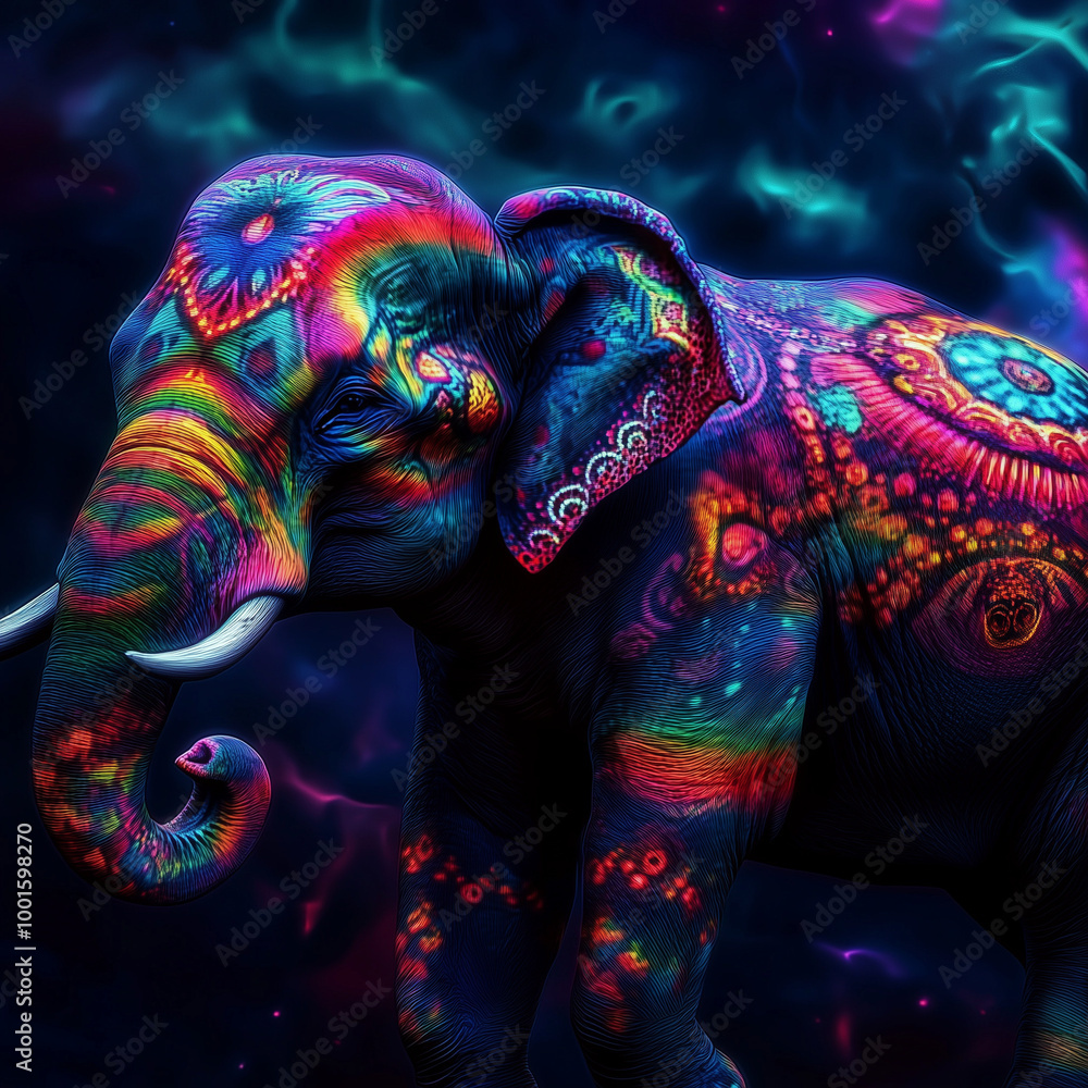 Obraz premium colourful elephant painting
