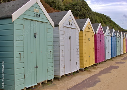 Fotografie Row of beach huts on the coast