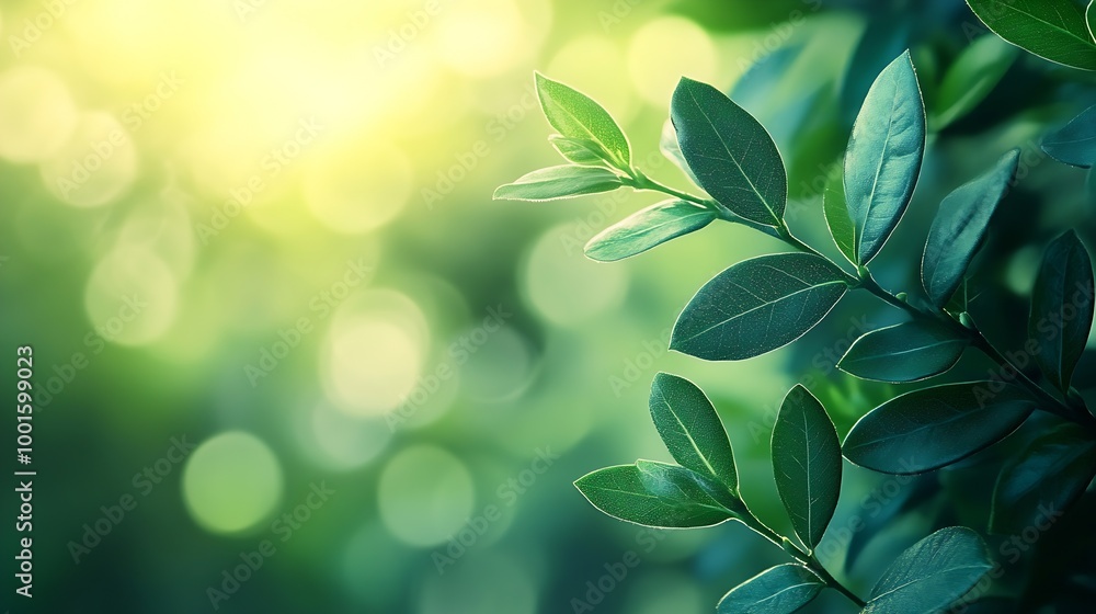 Spring abstract floral background branches of a green ruscus plant closeup with blurring strong soft focus background : Generative AI Spring abstract floral background branches of a green ruscus plant closeup with blurring strong soft focus background : Generative AI