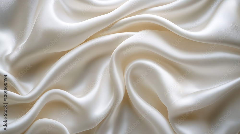 Abstract White Satin Silky Cloth for background Fabric Textile Drape with Crease Wavy Foldswith soft waveswaving in the wind : Generative AI Abstract White Satin Silky Cloth for background Fabric Textile Drape with Crease Wavy Foldswith soft waveswaving in the wind : Generative AI