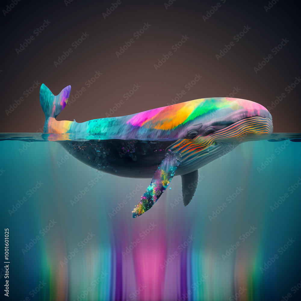 Obraz premium Experience the beauty of a multicolor whale spectral through Animal Kingdom Prints