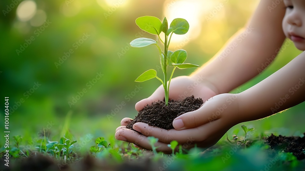 Environment Earth Day In the hands of trees growing seedlings Bokeh green Background A mother and kids hand holding tree on nature field grassForest conservation concept Teaching kids : Generative AI Environment Earth Day In the hands of trees growing seedlings Bokeh green Background A mother and kids hand holding tree on nature field grassForest conservation concept Teaching kids : Generative AI
