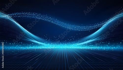 Futuristic Abstract Technology Background with Dynamic Shapes and Vibrant Colors