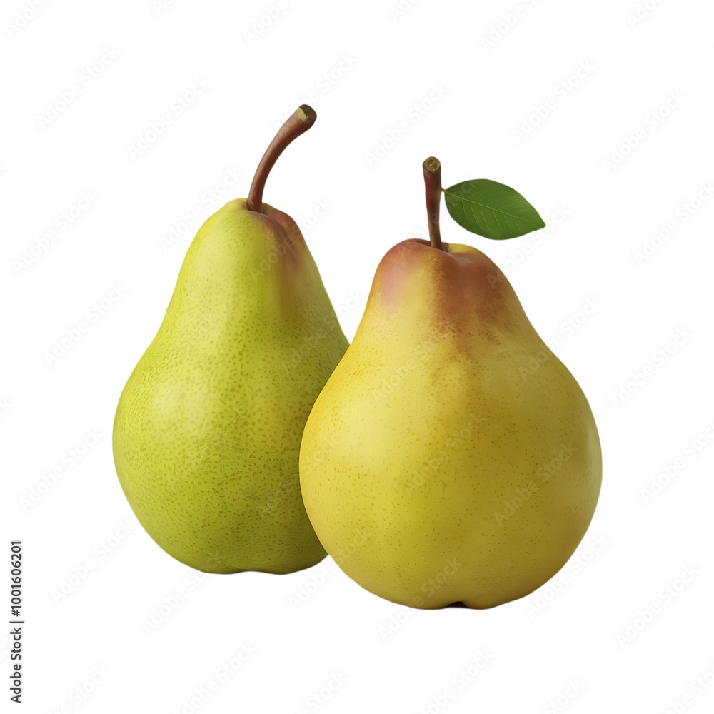 Fresh green pear fruit isolated on a transparent background by AI generative Fresh green pear fruit isolated on a transparent background by AI generative