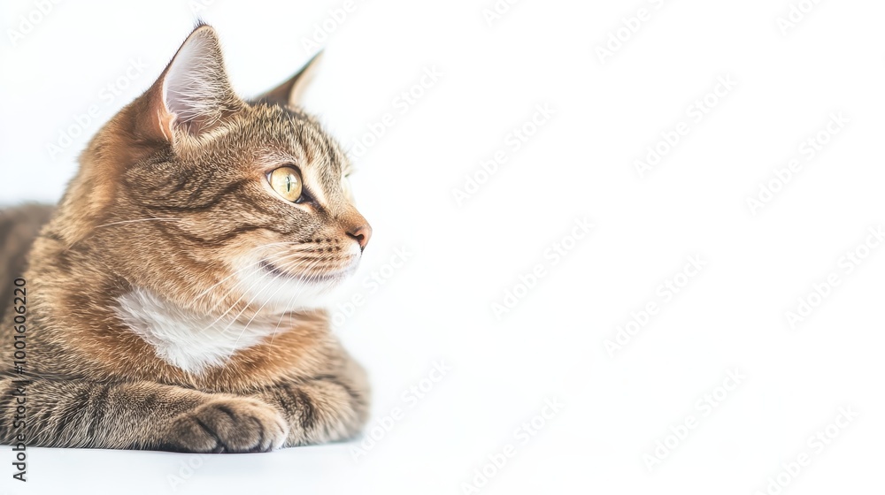 Fototapeta premium Cat isolated on white background composition