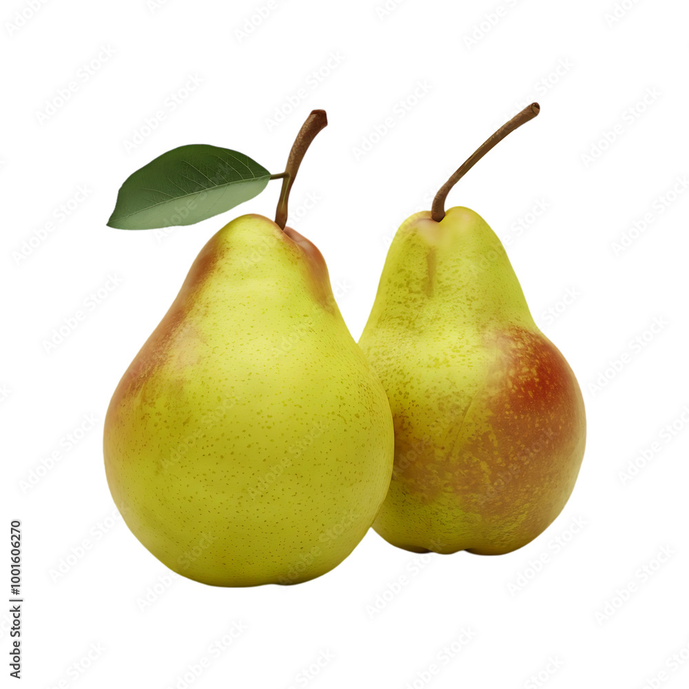 Fresh green pear fruit isolated on a transparent background by AI generative Fresh green pear fruit isolated on a transparent background by AI generative