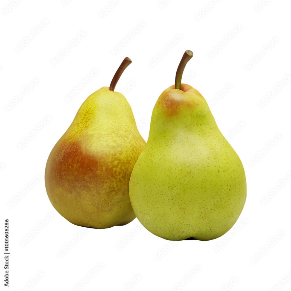 Fresh green pear fruit isolated on a transparent background by AI generative Fresh green pear fruit isolated on a transparent background by AI generative
