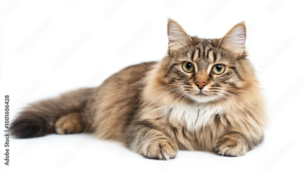 Cat isolated on white background composition Cat isolated on white background composition