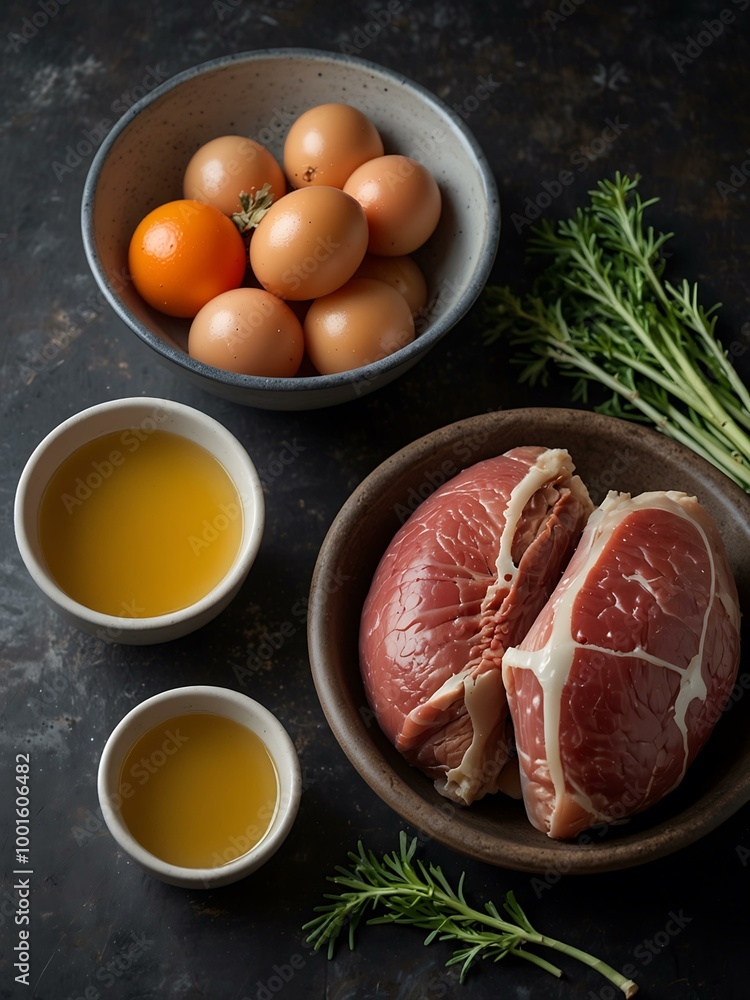 Ingredients for making bone broth. Ingredients for making bone broth.