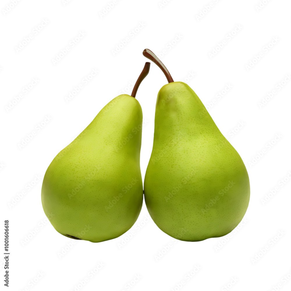 Fresh green pear fruit isolated on a transparent background by AI generative Fresh green pear fruit isolated on a transparent background by AI generative