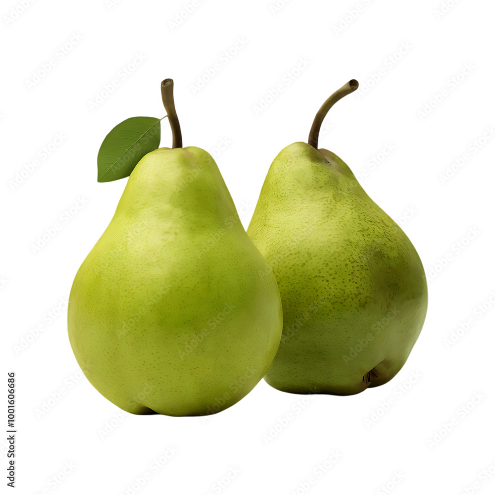Fresh green pear fruit isolated on a transparent background by AI generative Fresh green pear fruit isolated on a transparent background by AI generative