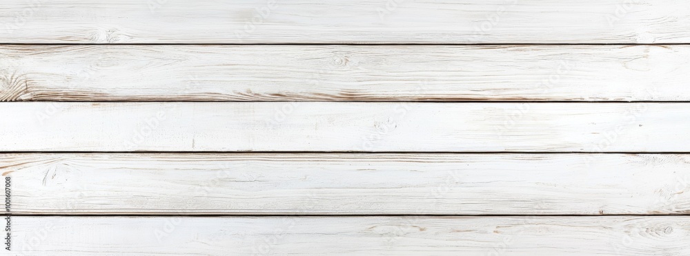 Naklejka premium Rustic white wooden boards for text or graphics, perfect for diy projects. Weathered planks bring shabby chic charm to interiors and exteriors