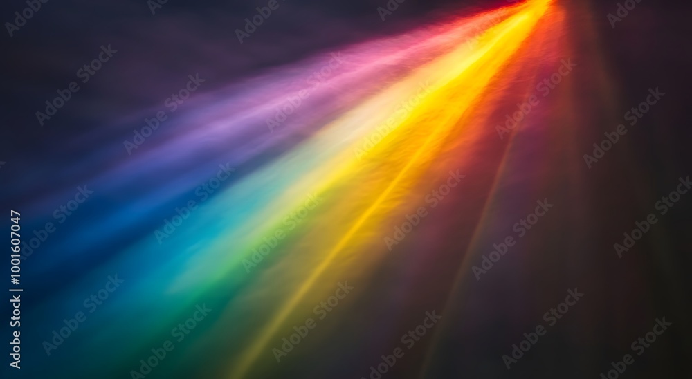 A rainbow light beam shines on the black background, with a beam of colored lights in front and behind. The spectrum is colorful, bright, and delicate. Holographic sunlight reflection wallpaper A rainbow light beam shines on the black background, with a beam of colored lights in front and behind. The spectrum is colorful, bright, and delicate. Holographic sunlight reflection wallpaper