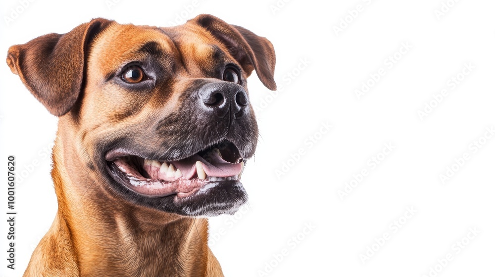 Dog isolated on white background composition Dog isolated on white background composition