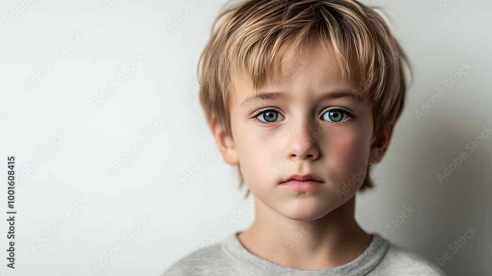 Sad, Depressed Boy Looking at the Camera Sad, Depressed Boy Looking at the Camera