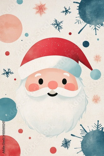 Cheerful Santa Claus with a colorful background celebrating the holiday season