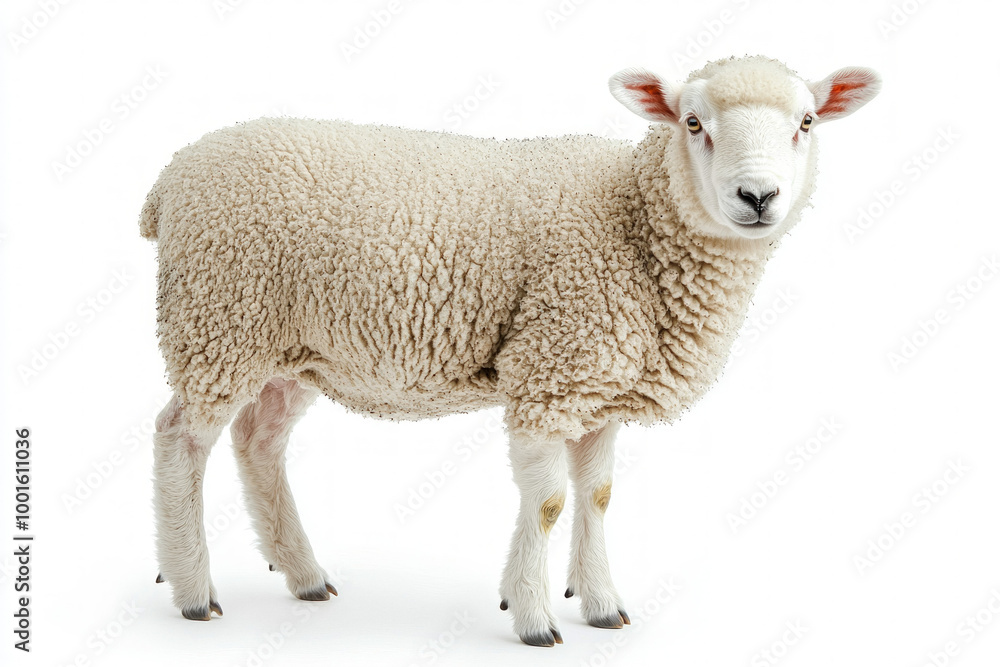 Fototapeta premium Sheep On White Background