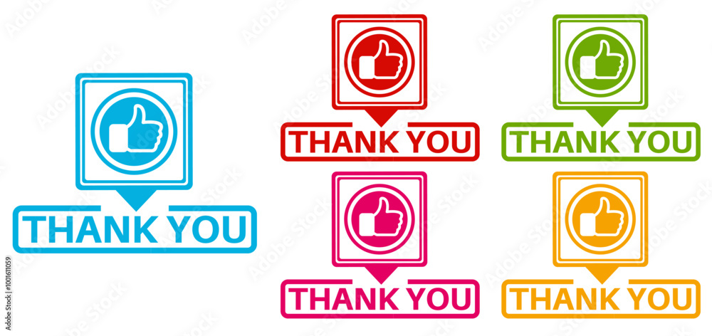set thank you badge labels icon. likes symbol design template vector illustration set thank you badge labels icon. likes symbol design template vector illustration