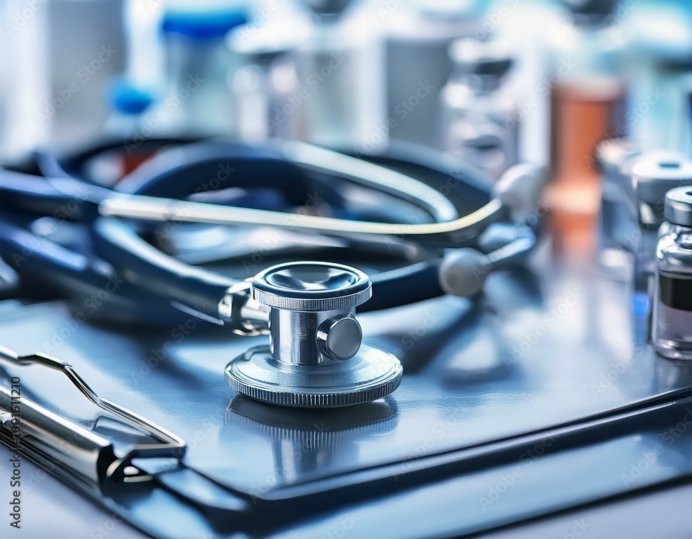 stethoscope on a medical background stethoscope on a medical background
