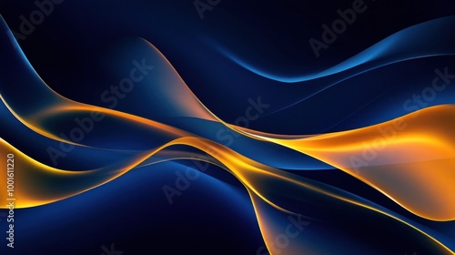 Abstract Blue and Gold Wave