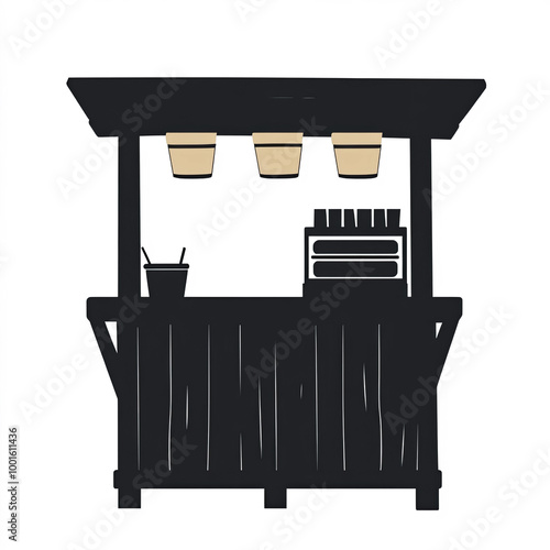 Stall Silhouette, Illustrat...