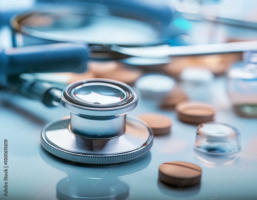 stethoscope on a medical background stethoscope on a medical background