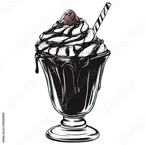 Sundae Silhouette, Illustra...
