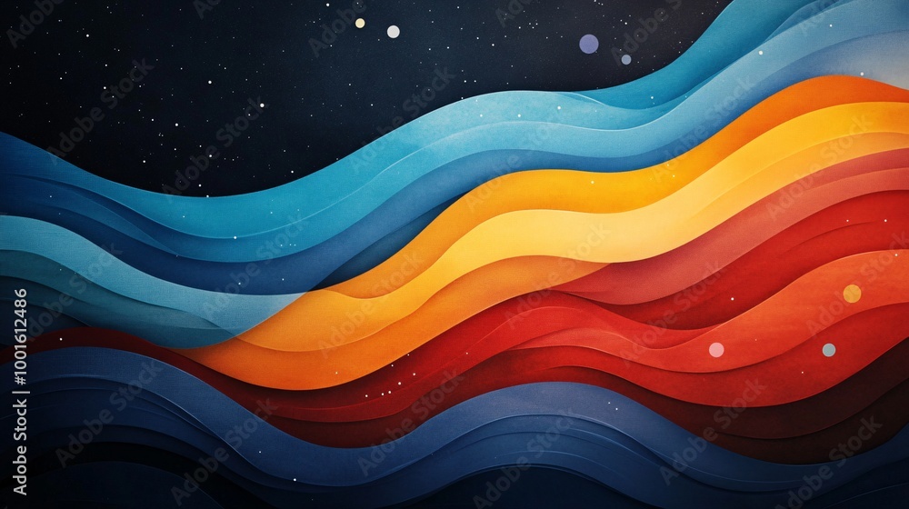 Abstract Wavy Background in Vibrant Colors Abstract Wavy Background in Vibrant Colors