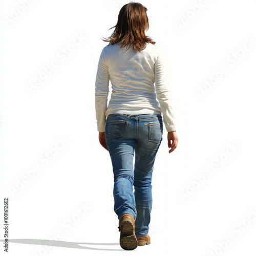 Woman Walking Away Isolated