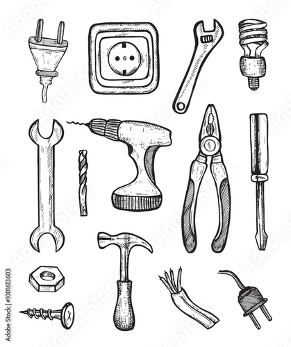 set of tools vector sketch