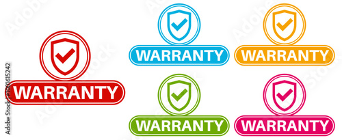 set elegant warranty icon. extended warranty label badge template design vector illustration