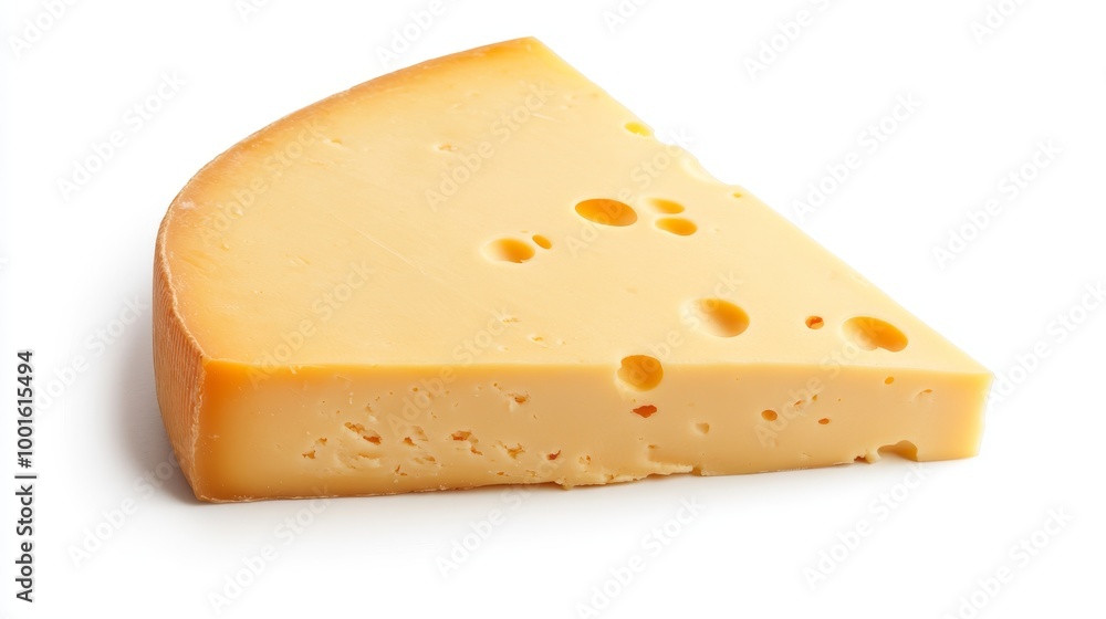 Cutting slice cheese isolated on white background composition Cutting slice cheese isolated on white background composition